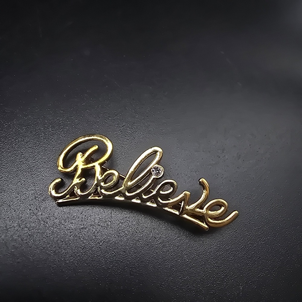 Avon Believe Pin Gold Tone Inspirational NIB In Box